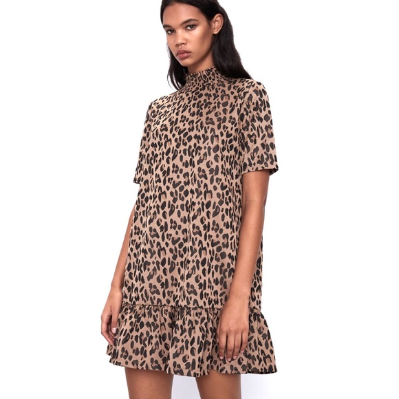 zara printed jacquard dress